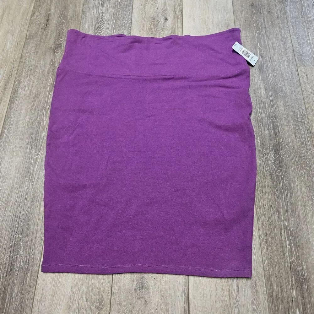 Torrid Pencil Skirt Pull On Stretch Purple Magenta Women's 2X Plus Torrid 2